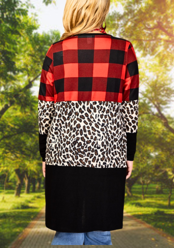 BUFFALO  PLAID & LEOPARD CARDIGAN