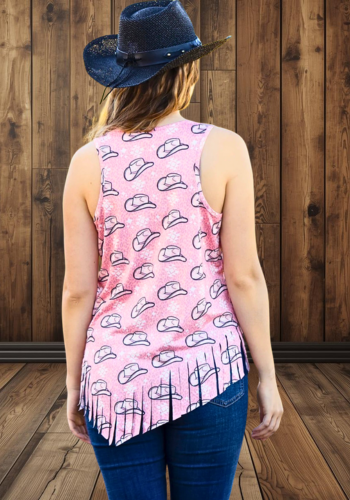 COWBOY HAT TANK TOP WITH FRINGE