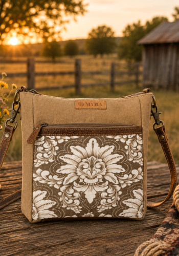 CRESTBLOOM VINTAGE CROSSBODY BAG-OLIVE