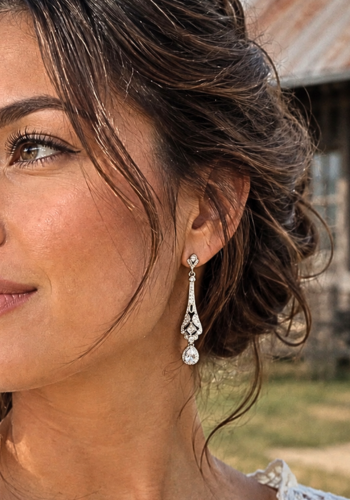 CUBIC ZIRCONIA DANGLE EARRINGS