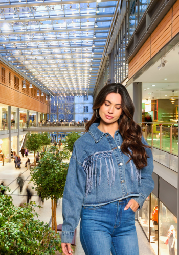 "HOWDY" SEQUIN & FRINGE JEAN JACKET