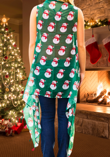 SNOWMAN CHRISTMAS HOLIDAY PRINT VEST