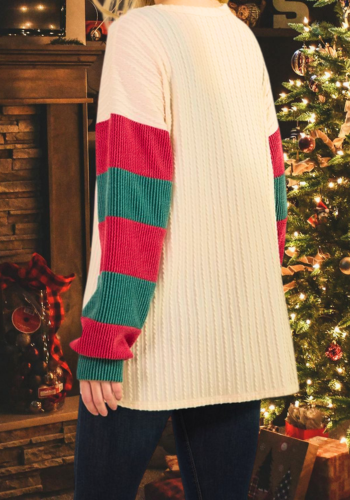 "MERRY CHRISTMAS" SEQUINS PATCH BLOUSE
