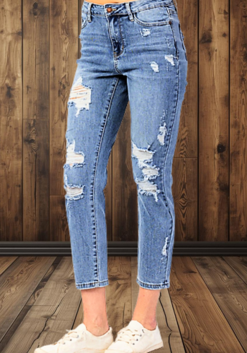 JUDY BLUE HIGH RISE DESTROYED BOYFRIEND JEAN