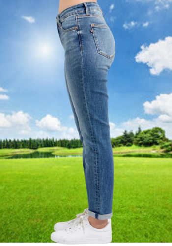 JUDY BLUE MID-RISE VINTAGE WASHED NON-DESTROY BOYFRIEND JEAN