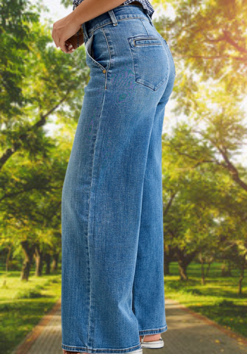 JUDY BLUE HIGH WAIST COLUMN WITH TROUSER STYLING JEAN