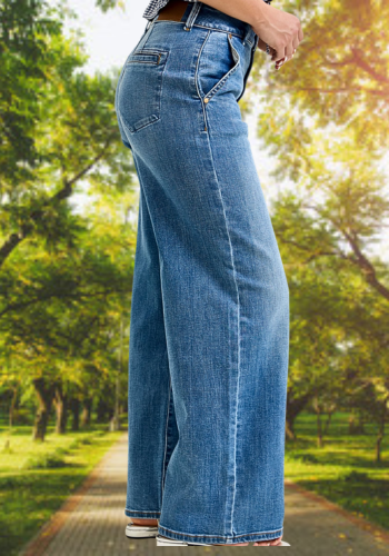 JUDY BLUE HIGH WAIST COLUMN WITH TROUSER STYLING JEAN