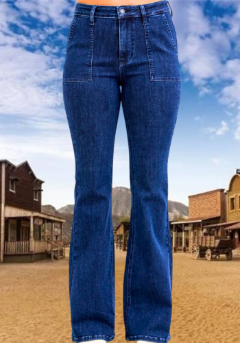 JUDY BLUE HIGH WAIST FLARE WITH PATCH POCKETS JEANS