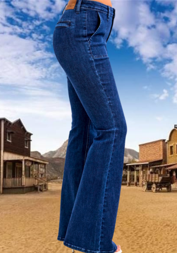 JUDY BLUE HIGH WAIST FLARE WITH PATCH POCKETS JEANS