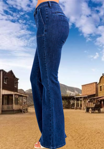 JUDY BLUE HIGH WAIST FLARE WITH PATCH POCKETS JEANS