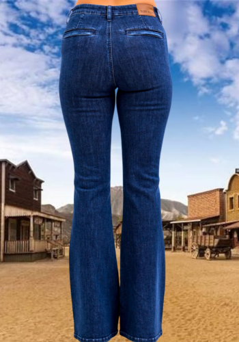 JUDY BLUE HIGH WAIST FLARE WITH PATCH POCKETS JEANS