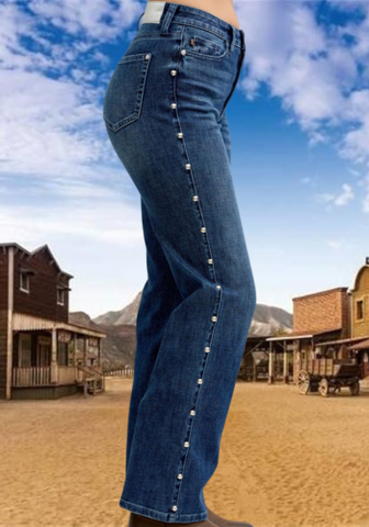 JUDY BLUE HIGH WAIST DOME STUDS DELATIL JEANS