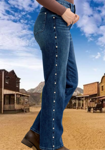 JUDY BLUE HIGH WAIST DOME STUDS DELATIL JEANS