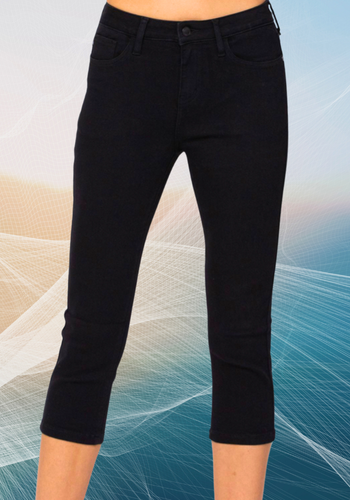 JUDY BLUE BLACK MID-RISE SKINNY CAPRI JEAN