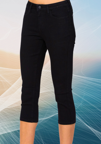 JUDY BLUE BLACK MID-RISE SKINNY CAPRI JEAN