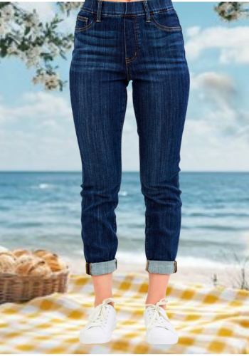 JUDY BLUE HIGH WAIST PULL ON DOUBLE CUFF JEAN