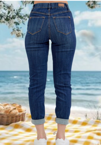 JUDY BLUE HIGH WAIST PULL ON DOUBLE CUFF JEAN