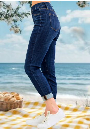 JUDY BLUE HIGH WAIST PULL ON DOUBLE CUFF JEAN