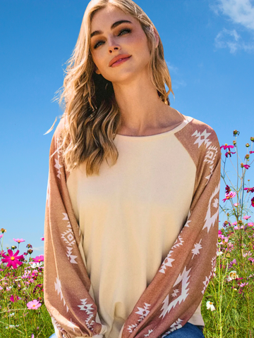 WESTERN PATCH LONG SLEEVE TOP