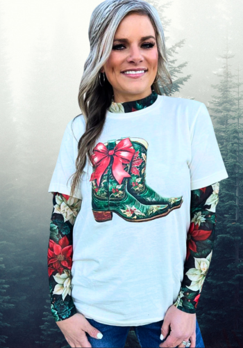 MEET ME UNDER THE POINSETTIA MESH TOP