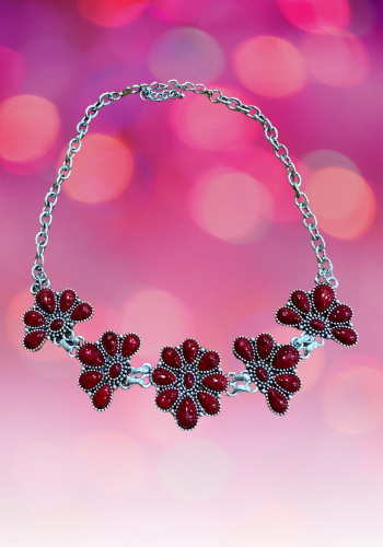 RUBY FLOWER NECKLACE