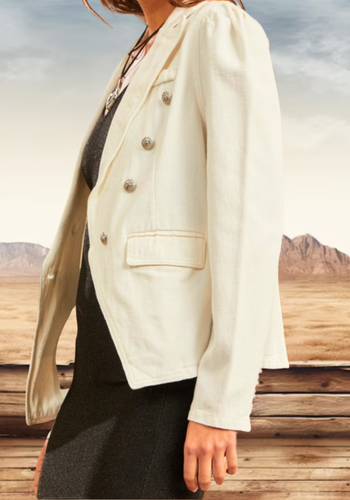 SAVANNA JANE STYLIST WHITE BUTTON ACCENT JACKET