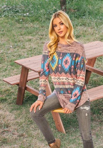 AZTEC PRINT HACCI TOP