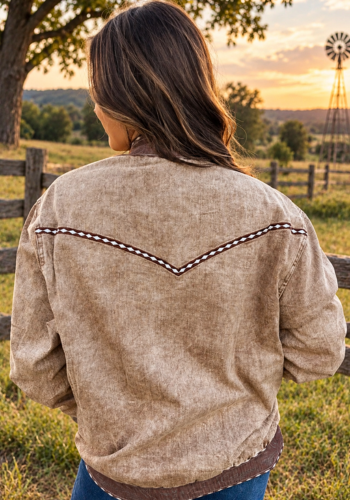BUCKSKIN BUCKSTITCH BOMBER JACKET