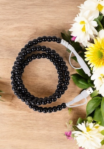 BLACK 4-IN-1 BEADED CHARGING CABLE