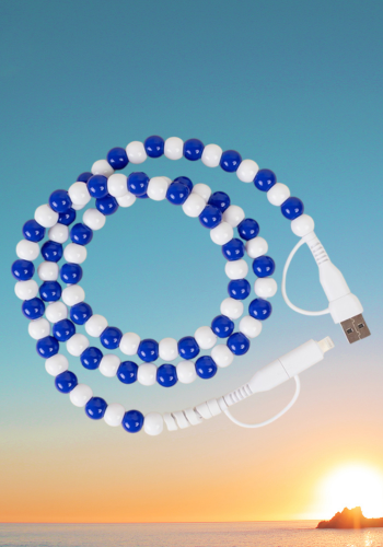 ROYAL BLUE & WHITE 4 IN 1 CHARGING CABLE