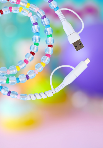 CLEAR BEADED 4-IN-1 CHARGING CABLE