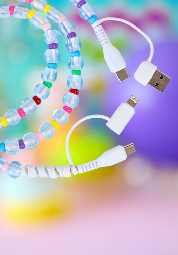 CLEAR BEADED 4-IN-1 CHARGING CABLE