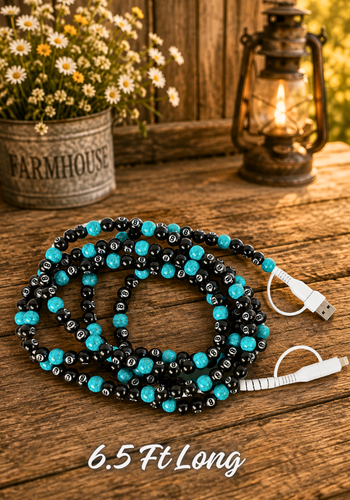 4-IN-1 EXTRA LONG TURQUOISE & 8-BALL CHARGING CABLE