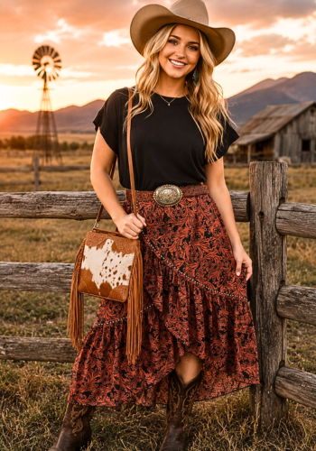 COUNTRY TOOLED SKIRT