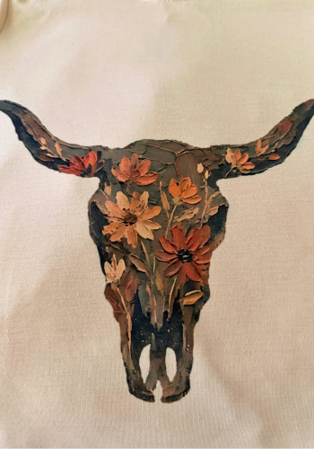 COW SKULL BEIGE TOP