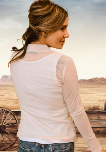 MESHED OUT IVORY TOP