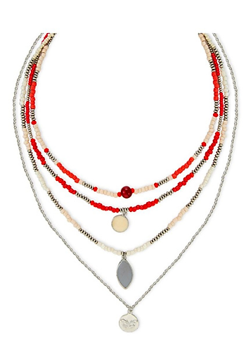 RED DELIGHTS & DREAMS TIERED NECKLACE