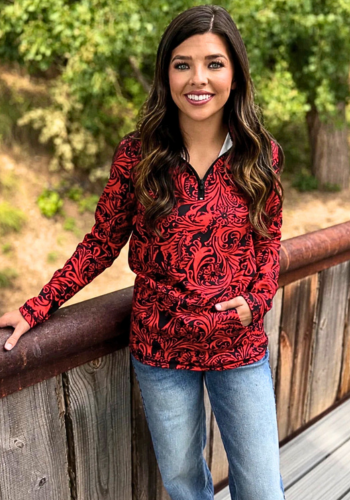 TAILGATE PARTY RED & BLACK PULLOVER