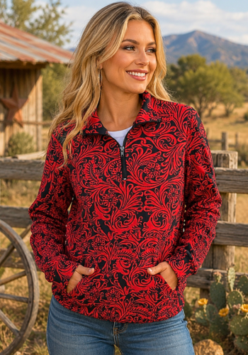 TAILGATE PARTY RED & BLACK PULLOVER