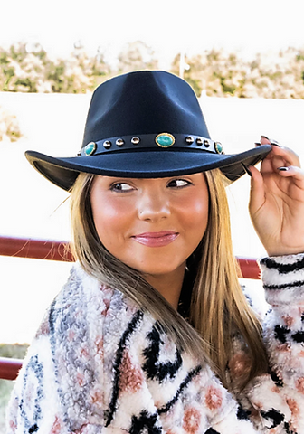 HOUSTON BLACK FELT HAT