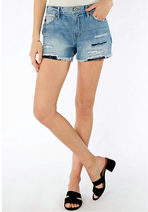 KANCAN MID RISE MOM SHORTS