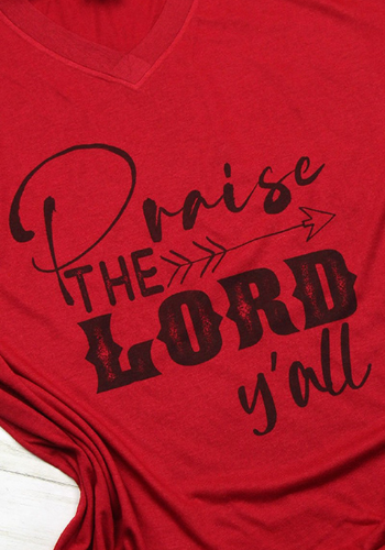 PRAISE THE LORD V-NECK TEE SHIRT